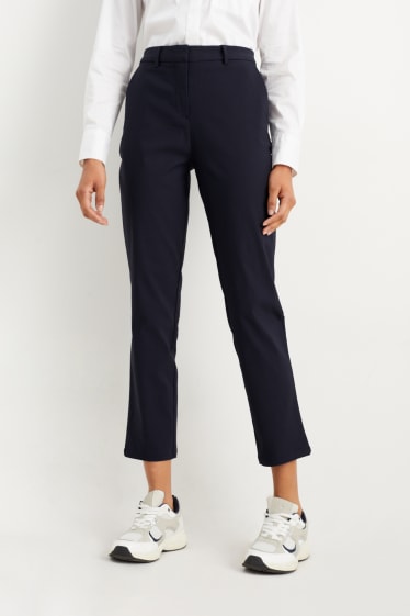 Donna - Pantaloni - vita media - slim fit - blu scuro