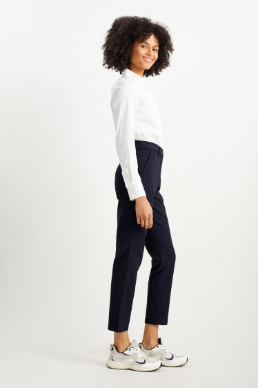 Donna - Pantaloni - vita media - slim fit - blu scuro