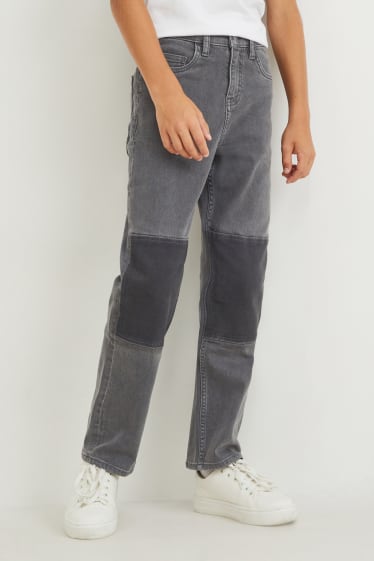 Kinderen: jongens - Loose fit jeans - jeansgrijs