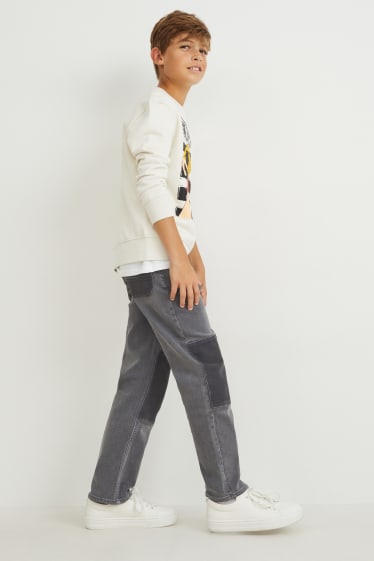 Kinderen: jongens - Loose fit jeans - jeansgrijs