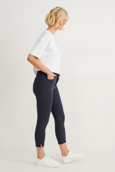 Damen - Stoffhose - High Waist - Slim Fit - LYCRA® - dunkelblau