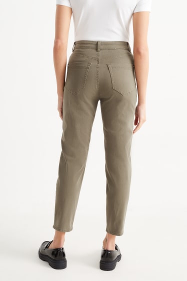 Damen - Mom Jeans - High Waist - grün