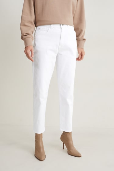Dames - Mom jeans - high waist - wit