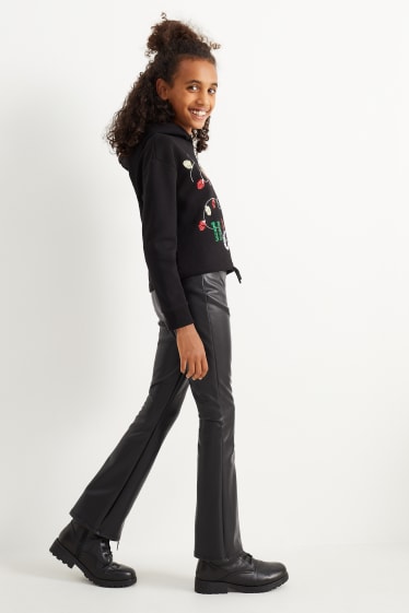 Nena - Flared leggings - pell sintètica - negre