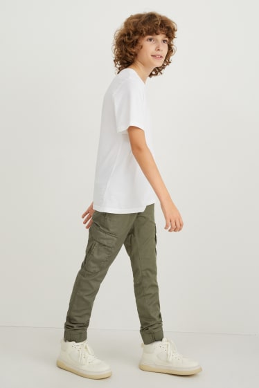 Enfants garçons - Lot de 2 - pantalons chaud style cargo - kaki