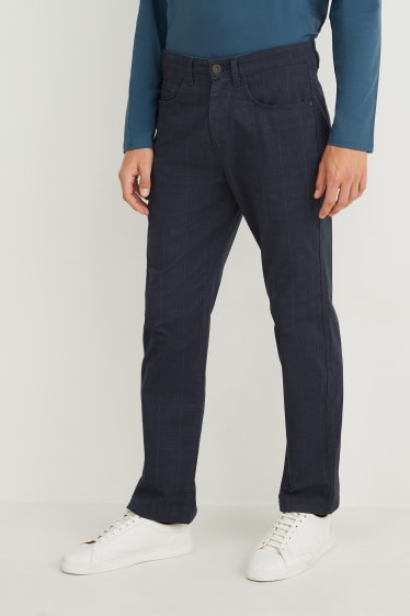 Home - Pantalons - regular fit - de quadres - blau fosc