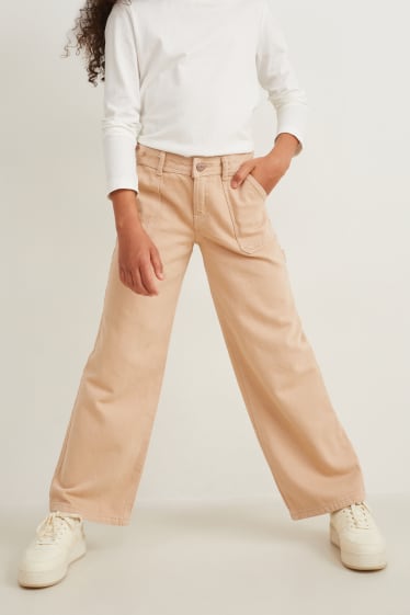 Children - Wide leg jeans - beige