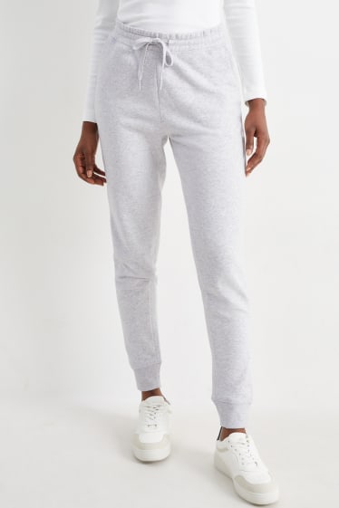 Dames - Basic joggingbroek - licht grijs-mix