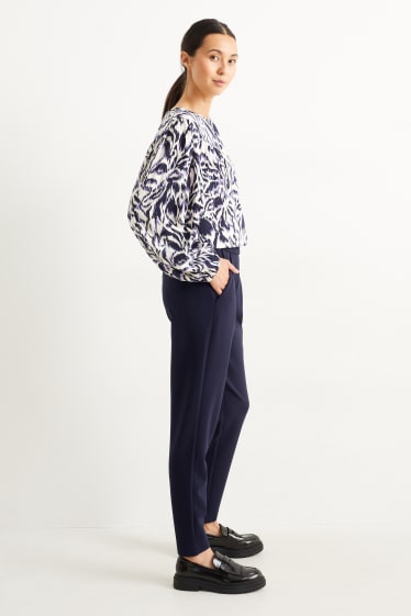 Dames - Broek van jersey - donkerblauw