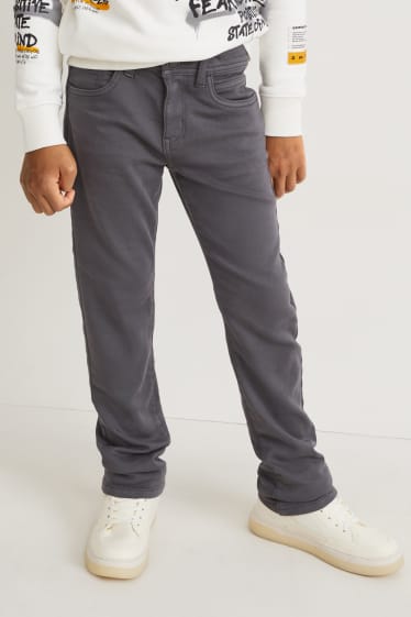Kinder Buben - Thermohose - Straight Fit - dunkelgrau