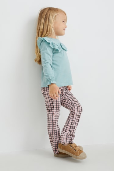 Bambine - Jeggings - a quadretti - bianco