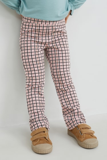 Bambine - Jeggings - a quadretti - bianco