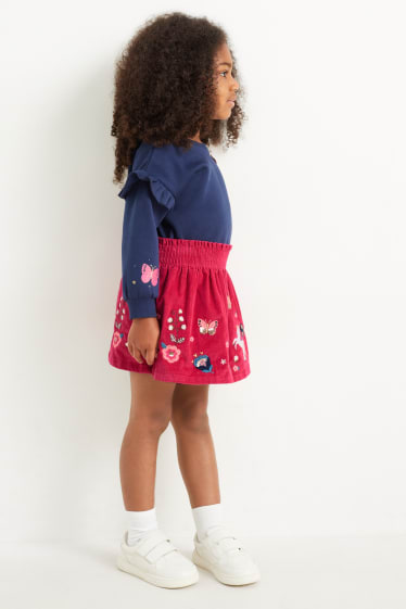 Enfants filles - Jupe en velours - rose