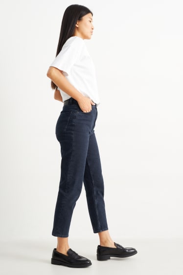 Femmes - Mom jean - high waist - LYCRA® - jean bleu foncé