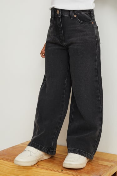 Enfants filles - Wide leg jean - jean gris