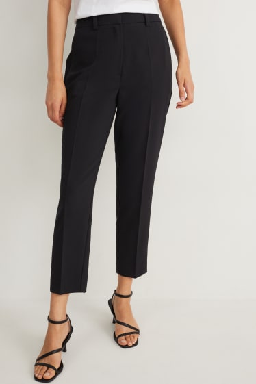 Dámské - Business kalhoty - high waist - regular fit - černá