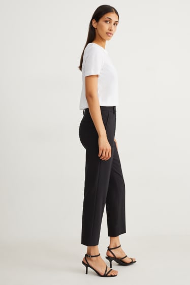 Femmes - Pantalon de bureau - high waist - regular fit - noir