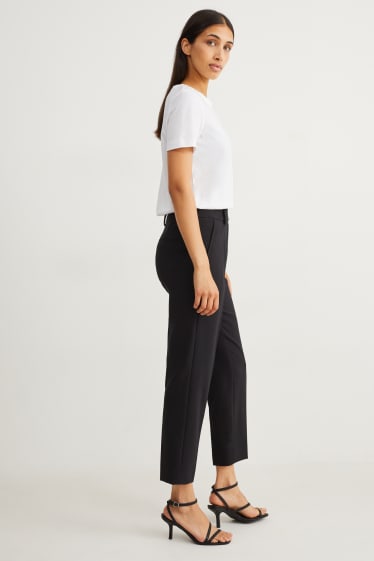 Dámské - Business kalhoty - high waist - regular fit - černá