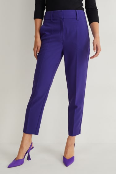 Damen - Business-Hose - High Waist - Regular Fit - lila