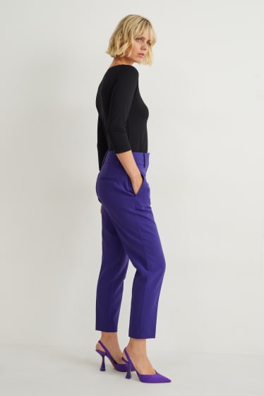 Damen - Business-Hose - High Waist - Regular Fit - lila