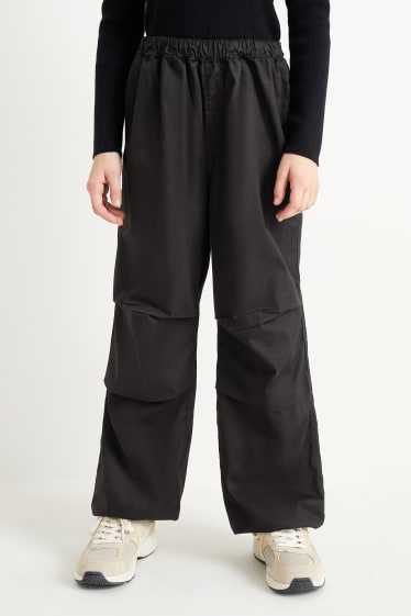 Enfants filles - Pantalon parachute - noir