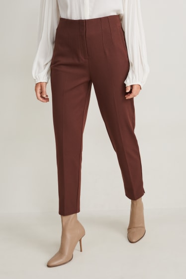 Damen - Hose - High Waist - Slim Fit - braun
