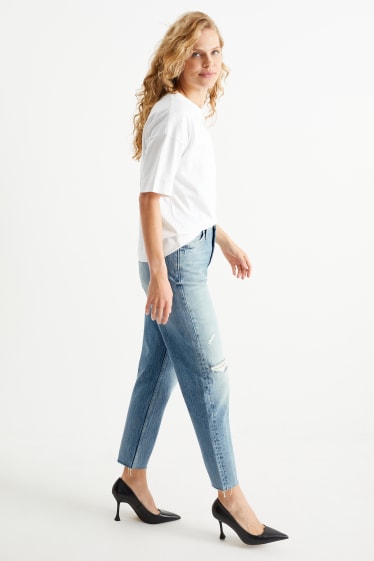 Damen - Mom Jeans - High Waist - helljeansblau