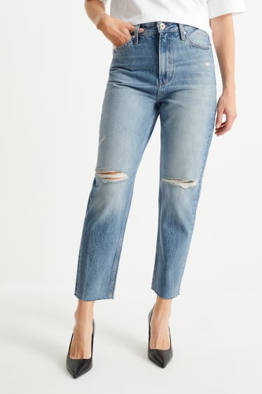 Damen - Mom Jeans - High Waist - helljeansblau