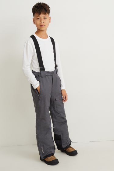 Kinder Jungen - Skihose - wasserdicht - dunkelgrau