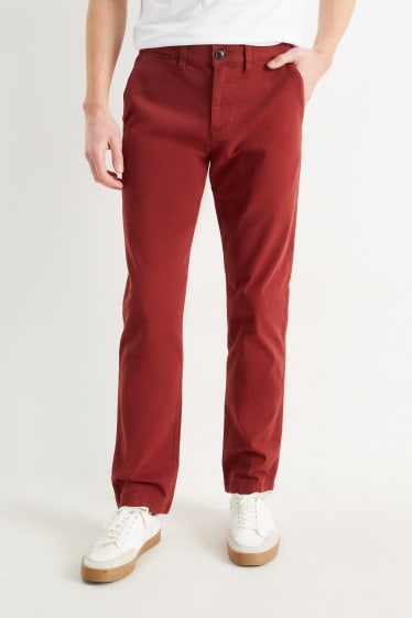 Hommes - Chino - rouge foncé