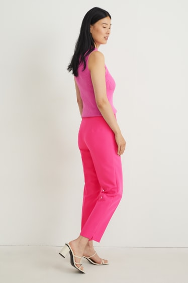 Damen - Stoffhose - High Waist - Regular Fit - pink