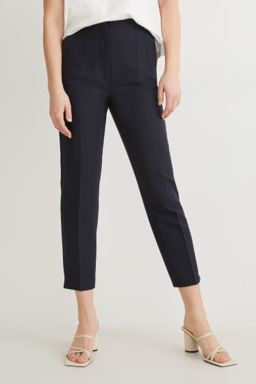 Dona - Pantalons de tela - high waist - regular fit - blau fosc