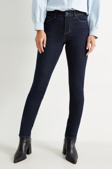 Women - Slim jeans - thermal jeans - denim-dark blue