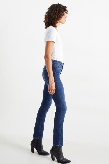 Women - Slim jeans - thermal jeans - mid-rise waist - blue denim