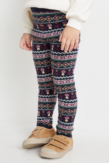 Kinderen: meisjes - Gebreide legging - donkerblauw
