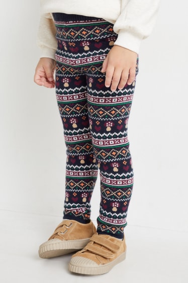 Niños - Leggings de punto - azul oscuro