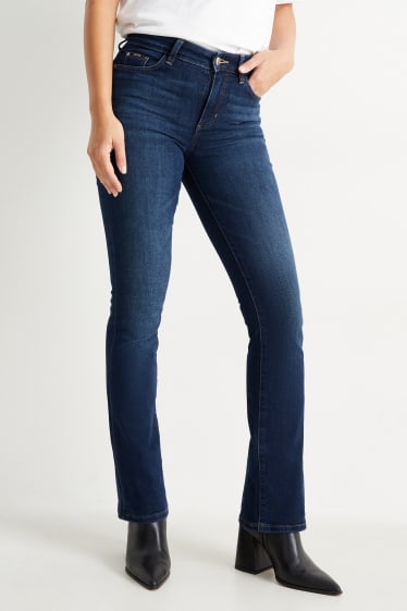 Women - Bootcut jeans - mid-rise waist - LYCRA® - blue denim