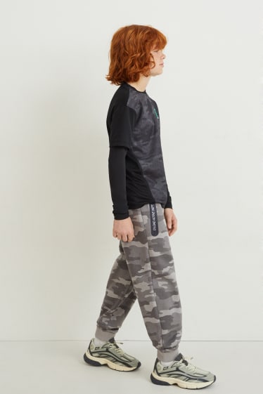 Enfants garçons - Lot de 2 - pantalons de jogging - gris chiné