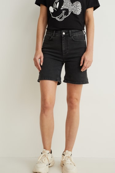 Donna - Shorts di jeans - vita media - LYCRA® - jeans grigio scuro