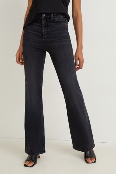 Damen - Flared Jeans - High Waist - Shaping-Jeans - LYCRA® - dunkeljeansgrau