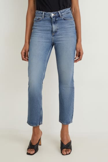 Damen - Straight Jeans - High Waist - jeansblau