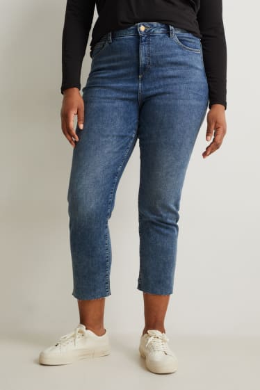 Dona - Texans crop - high waist - straight fit - LYCRA® - texà blau