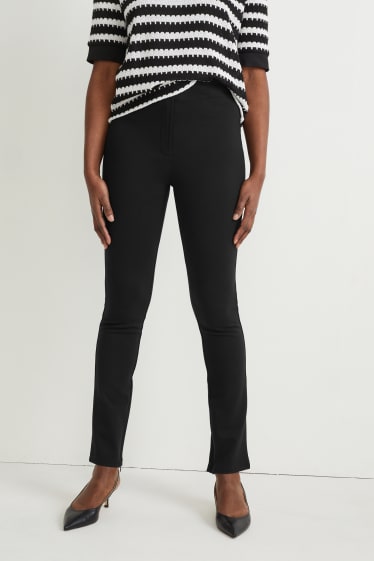Femmes - Pantalon en jersey - straight fit - noir