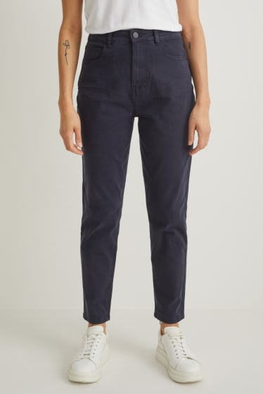 Dona - Pantalons - high waist - regular fit - blau fosc