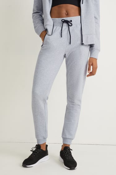 Damen - Funktions-Jogginghose - 4 Way Stretch - hellgrau-melange