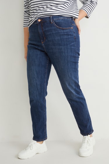 Damen - Slim Jeans - High Waist - jeansblau