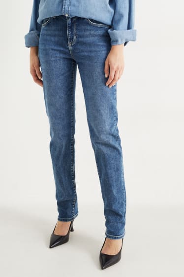 Femmes - Jean coupe droite - mid-waist - LYCRA® - jean bleu