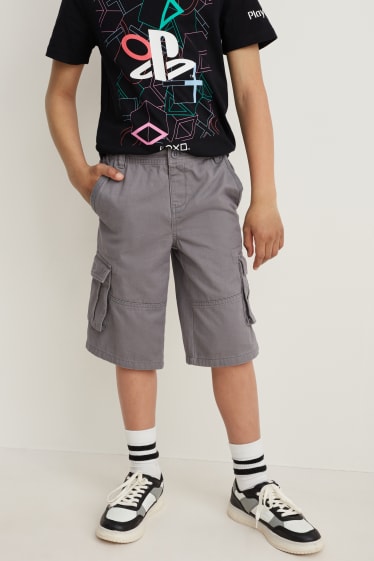 Kinderen: jongens - Cargoshorts - grijs