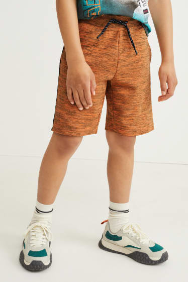 Kinderen: jongens - Bermuda van sweatstof - oranje