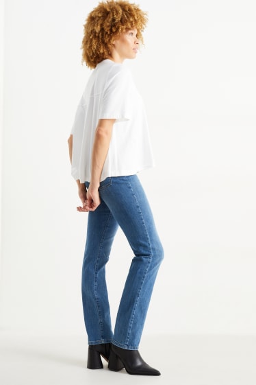 Women - Straight jeans - high waist - blue denim